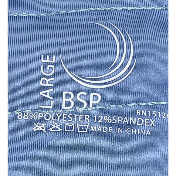 NWT BSP Better Sports Performance Crop Leggings Breathable Blue/White/Orange Lge - Picture 10 of 13